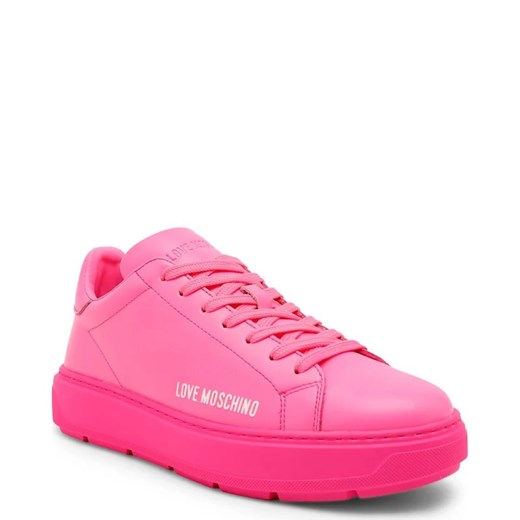 Trampki damskie Love Moschino różowe sznurowane na płaskiej podeszwie sportowe