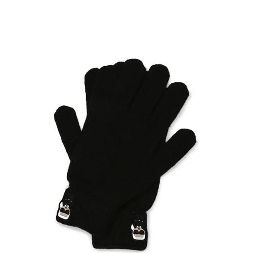 Karl Lagerfeld Rękawiczki K/Ikonik Patch Knit | z dodatkiem wełny i kaszmiru Karl Lagerfeld S Gomez Fashion Store okazja