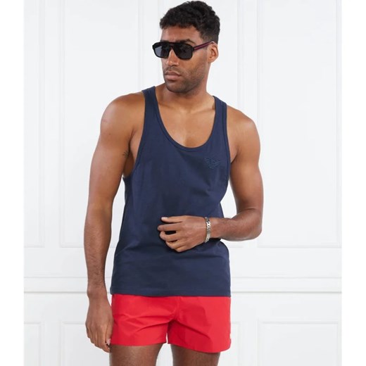 Emporio Armani Tank top | Regular Fit | z dodatkiem lnu Emporio Armani L wyprzedaż Gomez Fashion Store