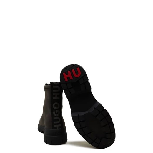 Buty zimowe męskie Hugo Boss casual brązowe na jesień sznurowane
