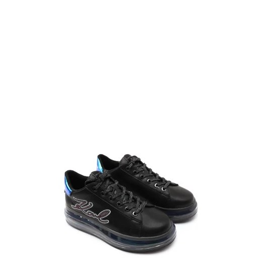 Buty sportowe damskie Karl Lagerfeld czarne skórzane na platformie sznurowane 