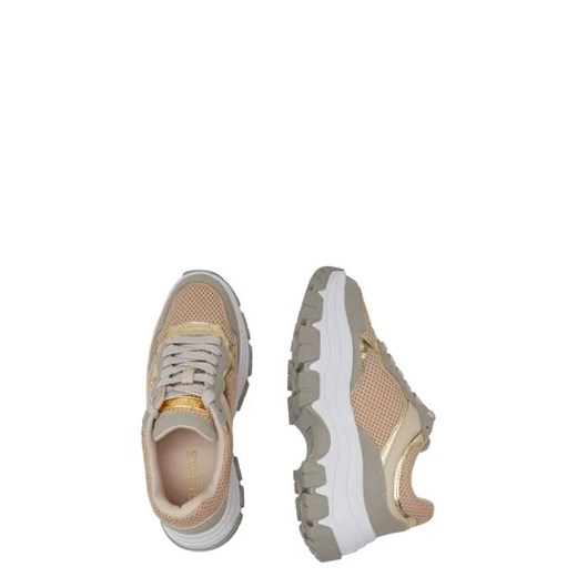 Buty sportowe damskie beżowe Guess sneakersy na wiosnę wiązane na platformie