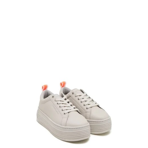 Buty sportowe damskie Calvin Klein sneakersy białe na platformie ze skóry 