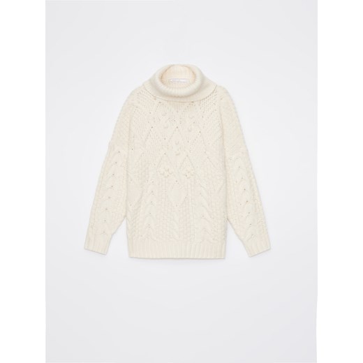 Mohito - Kremowy sweter z golfem - kremowy ze sklepu Mohito w kategorii Swetry damskie - zdjęcie 169314641