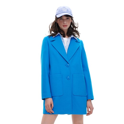 Cropp - Niebieski płaszcz - niebieski Cropp XS okazja Cropp