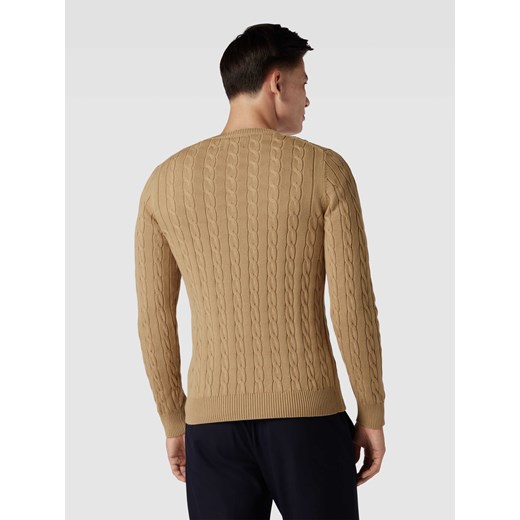 Sweter z dzianiny z wzorem warkocza Gant L Peek&Cloppenburg 