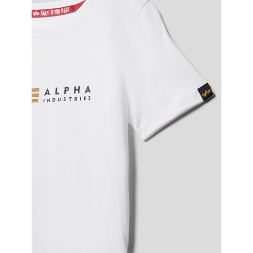 T-shirt chłopięce Alpha Industries biały z krótkim rękawem 