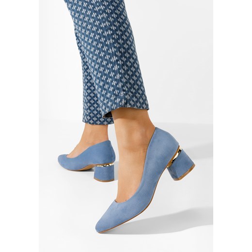 Niebieskie czółenka na słupku Gretta V2 Zapatos 39 okazyjna cena Zapatos