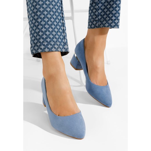 Niebieskie czółenka na słupku Gretta V2 Zapatos 37 okazyjna cena Zapatos