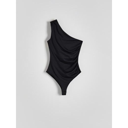 Reserved - Body z drapowaniem - czarny ze sklepu Reserved w kategorii Bluzki damskie - zdjęcie 169322293
