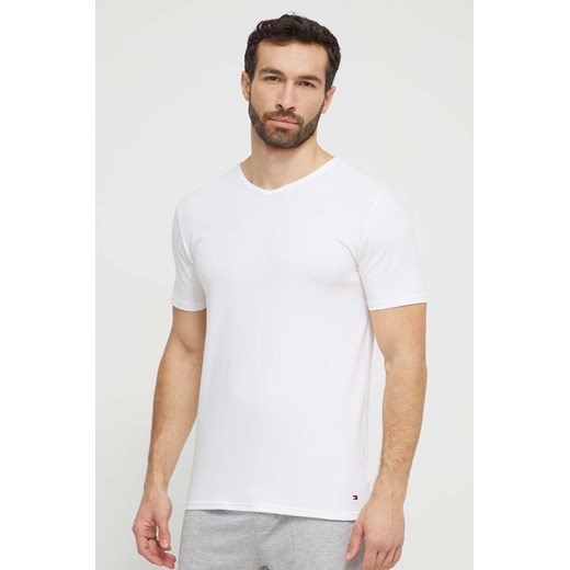 Tommy Hilfiger t-shirt bawełniany 3-pack męski kolor biały gładki UM0UM03137 ze sklepu ANSWEAR.com w kategorii T-shirty męskie - zdjęcie 169324944