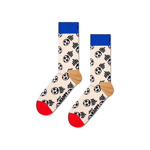 Happy Socks skarpetki Football Sock kolor beżowy ze sklepu ANSWEAR.com w kategorii Skarpetki damskie - zdjęcie 169325391