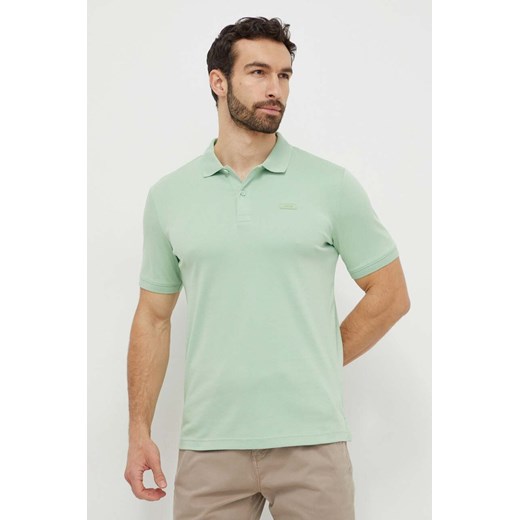 Calvin Klein polo bawełniane kolor zielony gładki ze sklepu ANSWEAR.com w kategorii T-shirty męskie - zdjęcie 169328594