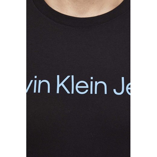 Calvin Klein Jeans t-shirt bawełniany kolor czarny z nadrukiem S ANSWEAR.com