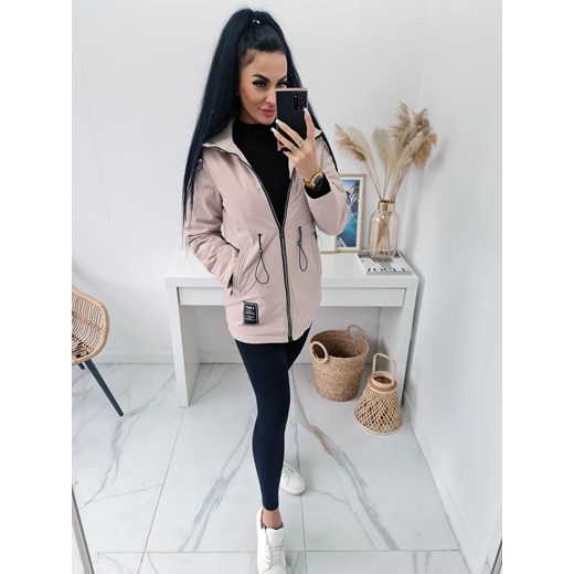 wiosenna matowa parka kurtka horizon z kapturem - beżowa S West XXL STYLOWO