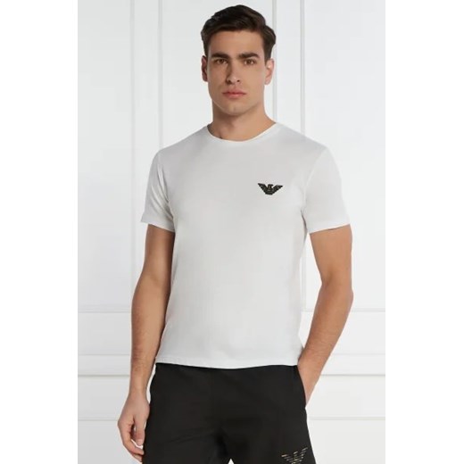 T-shirt męski Emporio Armani biały z krótkim rękawem na wiosnę 
