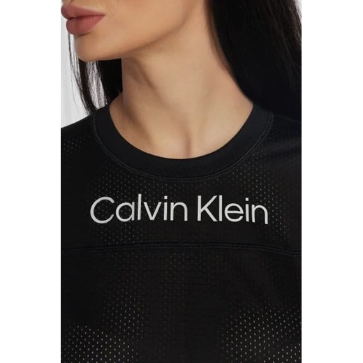 Bluzka damska Calvin Klein z napisami z okrągłym dekoltem 