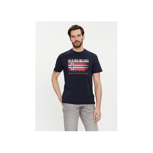 Napapijri T-Shirt S-Kreis NP0A4HQR Granatowy Regular Fit ze sklepu MODIVO w kategorii T-shirty męskie - zdjęcie 169340080