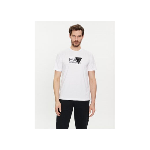 EA7 Emporio Armani T-Shirt 3DPT36 PJULZ 1100 Biały Regular Fit ze sklepu MODIVO w kategorii T-shirty męskie - zdjęcie 169340392