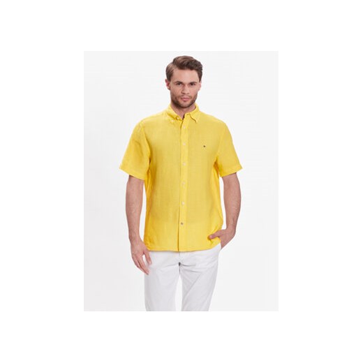 Tommy Hilfiger Koszula Pigment Dyed MW0MW30916 Żółty Regular Fit ze sklepu MODIVO w kategorii Koszule męskie - zdjęcie 169342103