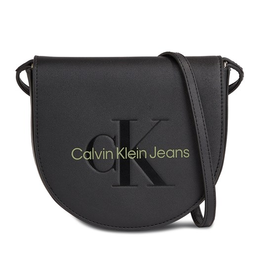 Torebka Calvin Klein Jeans Sculpted Mini Saddle Bag K60K611966 Black/Dark Juniper 0GX ze sklepu eobuwie.pl w kategorii Listonoszki - zdjęcie 169369010