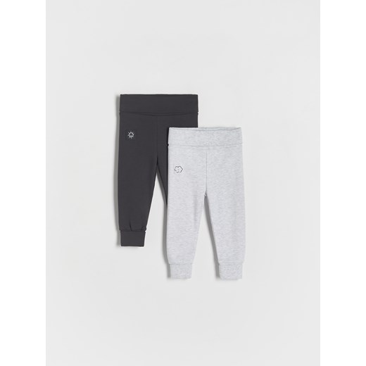 Reserved - Bawełniane spodnie 2 pack - jasnoszary ze sklepu Reserved w kategorii Spodnie i półśpiochy - zdjęcie 169374563