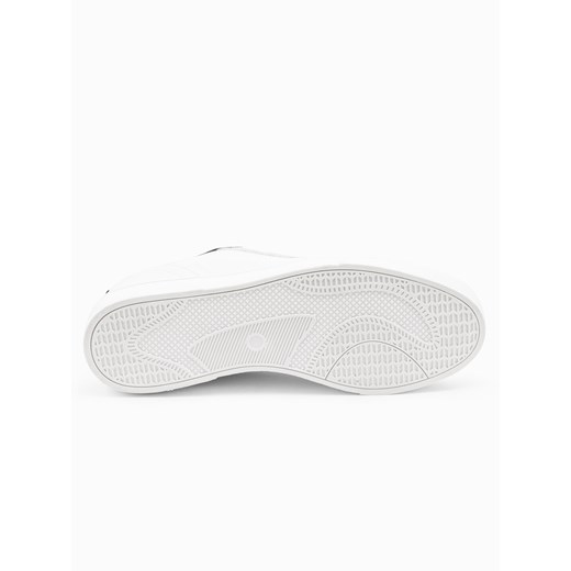 Buty męskie sneakersy z kontrastowymi detalami - białe V1 OM-FOSL-0112 42 Edoti