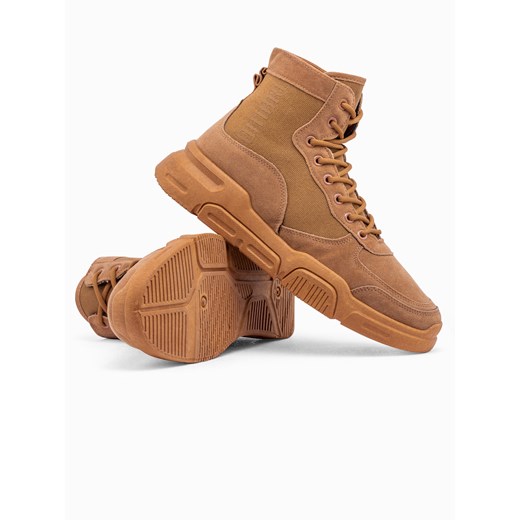 Buty męskie sneakersy za kostkę - camel V3 OM-FOBO-0122 45 Edoti