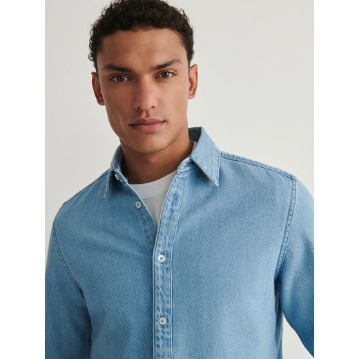 Reserved - Denimowa koszula regular fit - niebieski ze sklepu Reserved w kategorii Koszule męskie - zdjęcie 169388941