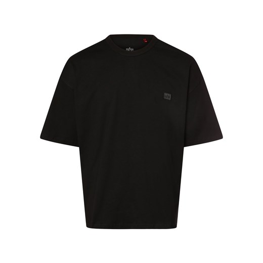 Alpha Industries Koszulka męska Mężczyźni Bawełna czarny jednolity ze sklepu vangraaf w kategorii T-shirty męskie - zdjęcie 169389511