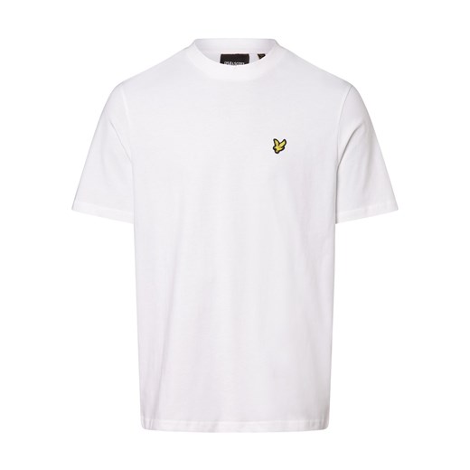 Lyle & Scott Koszulka męska Mężczyźni Bawełna biały jednolity ze sklepu vangraaf w kategorii T-shirty męskie - zdjęcie 169389513