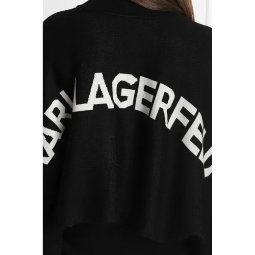 Sweter damski czarny Karl Lagerfeld z okrągłym dekoltem 