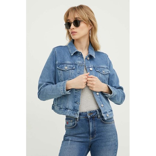 HUGO kurtka jeansowa damska kolor niebieski przejściowa M ANSWEAR.com