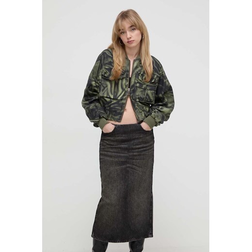 Diesel kurtka bomber damski kolor zielony przejściowa oversize ze sklepu ANSWEAR.com w kategorii Kurtki damskie - zdjęcie 169395941