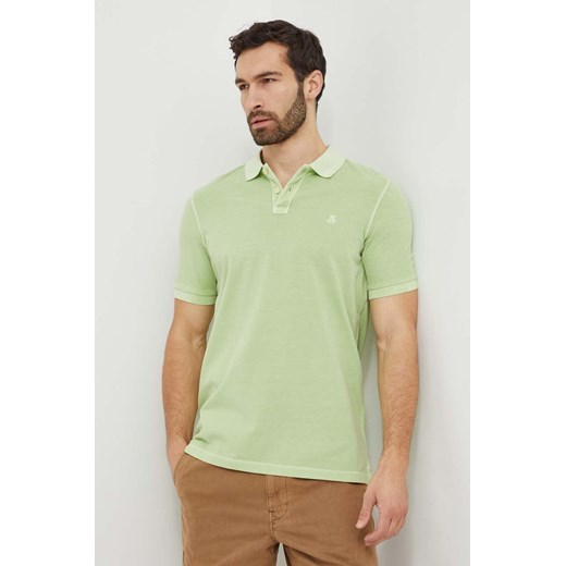 Marc O&apos;Polo polo bawełniane kolor zielony gładki 422226653000 ze sklepu ANSWEAR.com w kategorii T-shirty męskie - zdjęcie 169396211