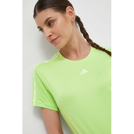 adidas Performance t-shirt treningowy Training Essentials kolor zielony IS4213 ze sklepu ANSWEAR.com w kategorii Bluzki damskie - zdjęcie 169396361