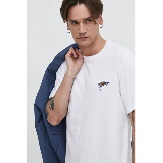 Converse t-shirt bawełniany męski kolor beżowy z aplikacją ze sklepu ANSWEAR.com w kategorii T-shirty męskie - zdjęcie 169396570