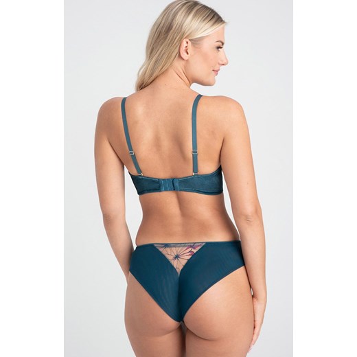 Biustonosz push-up z haftem morski Olette A338, Kolor morski, Rozmiar 65D, Samanta 75E Intymna