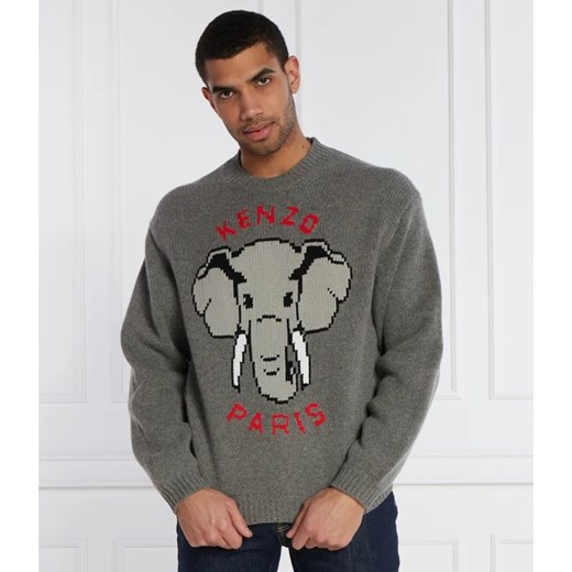 Sweter męski szary Kenzo bawełniany 
