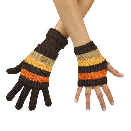 Rękawiczki / mitenki w paseczki ze sklepu JK-Collection w kategorii Rękawiczki damskie - zdjęcie 169401070