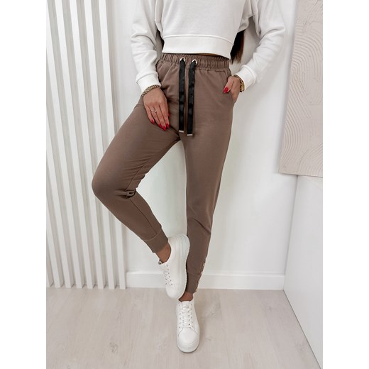 spodnie zeria brązowe l/40 ze sklepu UBRA w kategorii Spodnie damskie - zdjęcie 169406473