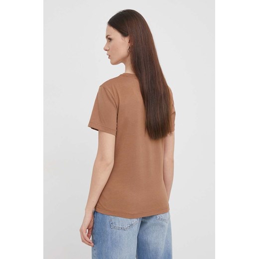 Gant t-shirt bawełniany damski kolor brązowy Gant XS ANSWEAR.com