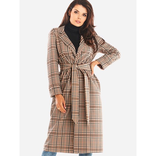 Płaszcz damski Awama A368 212867 L/XL Brązowy (5902360550513). Plaszcze damskie L,XL wyprzedaż Rozetka.pl