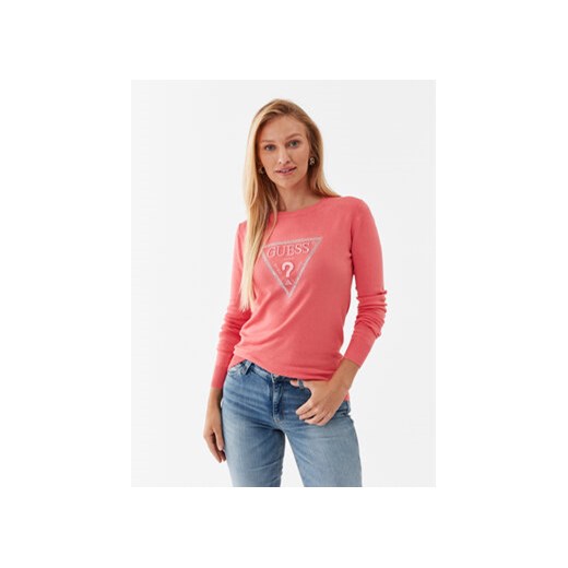 Guess Sweter Diane W3YR46 Z2NQ2 Różowy Regular Fit ze sklepu MODIVO w kategorii Swetry damskie - zdjęcie 169413473