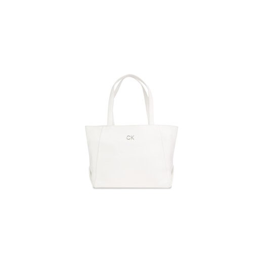 Calvin Klein Torebka Ck Daily Shopper Medium Pebble K60K611766 Biały ze sklepu MODIVO w kategorii Torby Shopper bag - zdjęcie 169413902