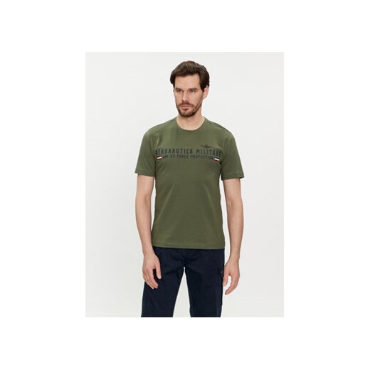 Aeronautica Militare T-Shirt 241TS1942J538 Zielony Regular Fit ze sklepu MODIVO w kategorii T-shirty męskie - zdjęcie 169414024