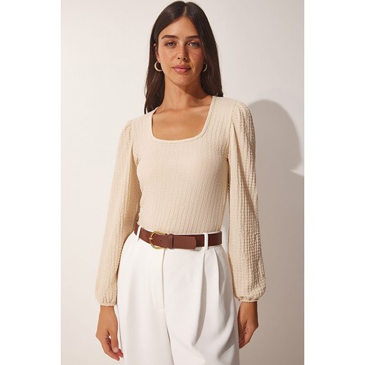 Happiness Istanbul Koszulka w kolorze beżowym ze sklepu Limango Polska w kategorii Bluzki damskie - zdjęcie 169414923