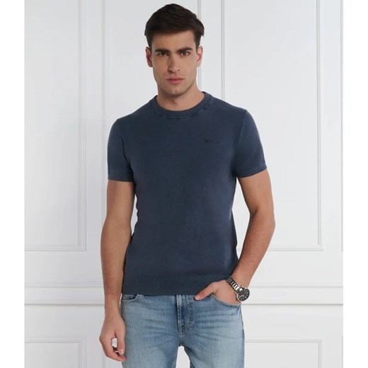 GUESS T-shirt | Slim Fit | z dodatkiem jedwabiu ze sklepu Gomez Fashion Store w kategorii T-shirty męskie - zdjęcie 169415081