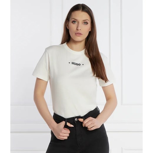 HUGO T-shirt Damacia_1 | Regular Fit ze sklepu Gomez Fashion Store w kategorii Bluzki damskie - zdjęcie 169415102