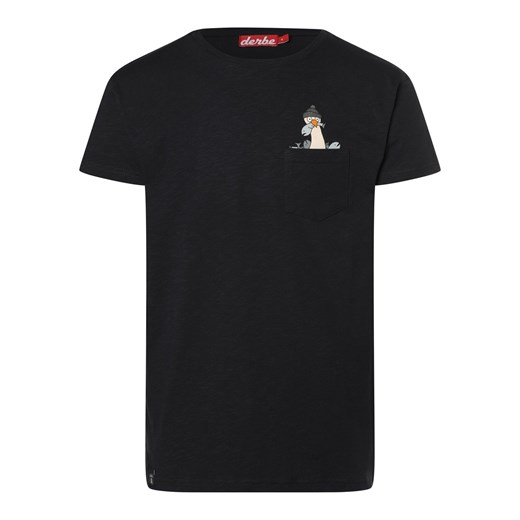 Derbe Koszulka męska Mężczyźni Bawełna granatowy jednolity ze sklepu vangraaf w kategorii T-shirty męskie - zdjęcie 169417153